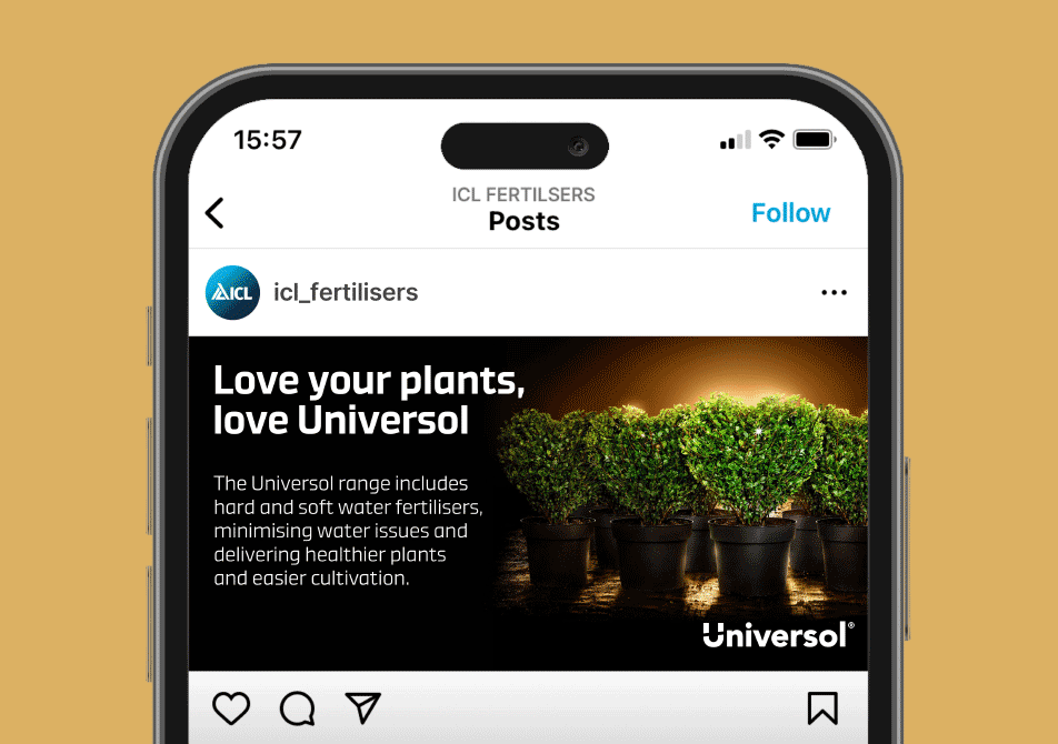 iPhone showing a social media post from ICL