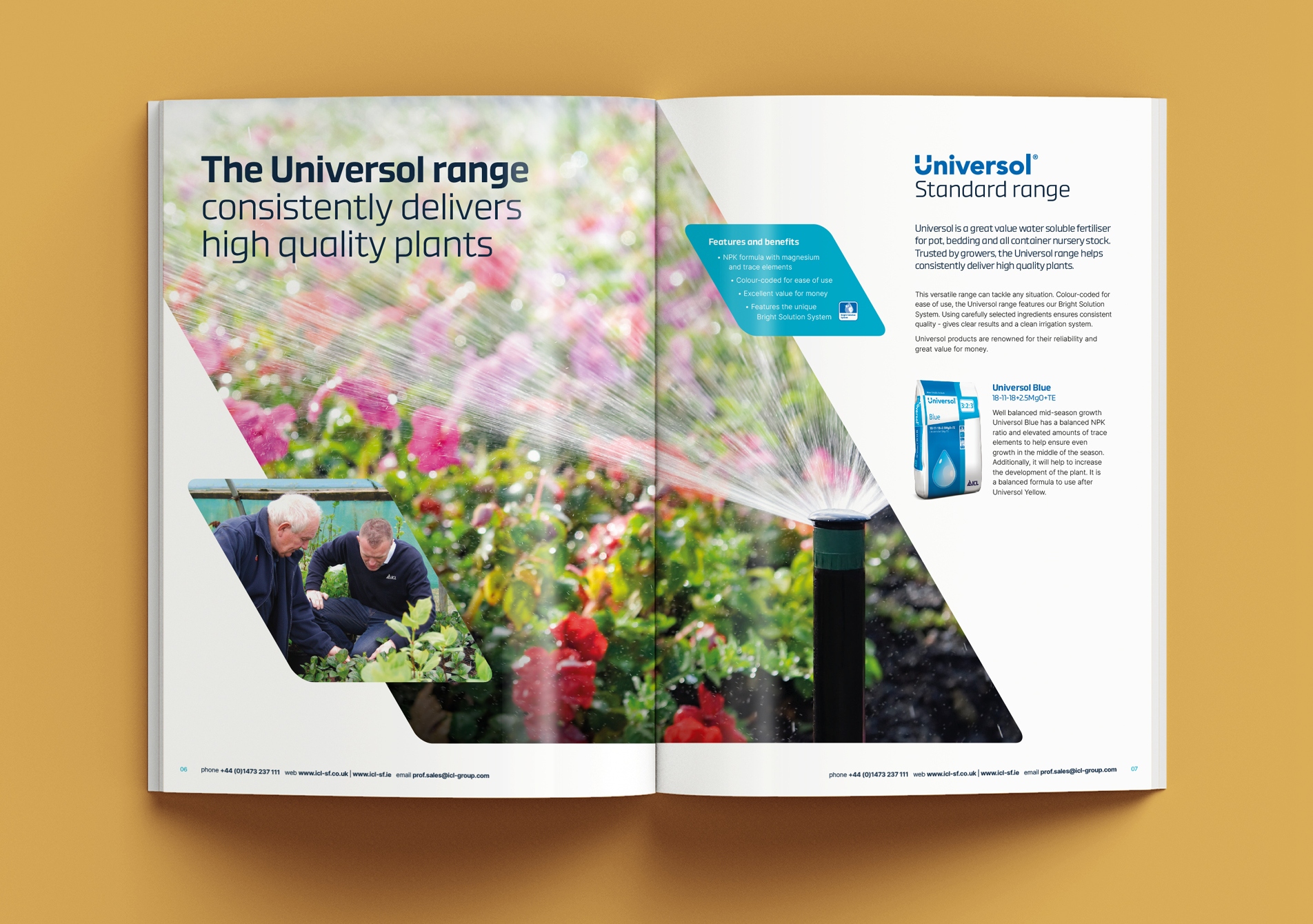 Spread from an ICL brochure design