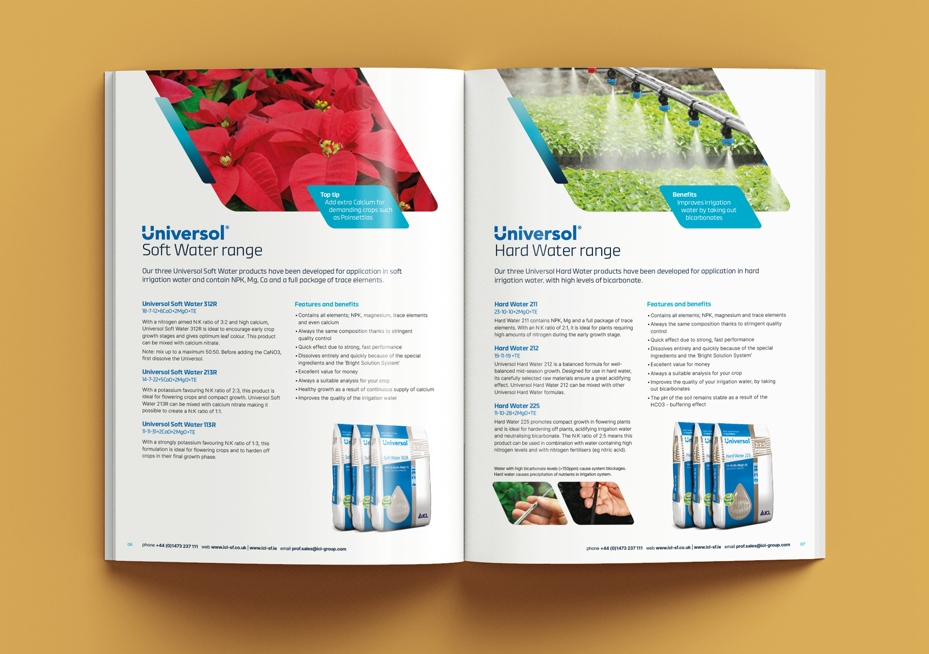 Spread from an ICL brochure design