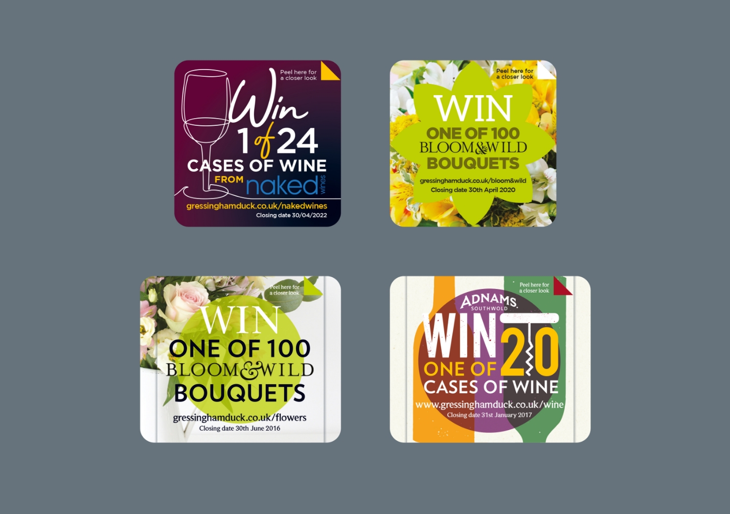 Gressingham stickers to go on packaging