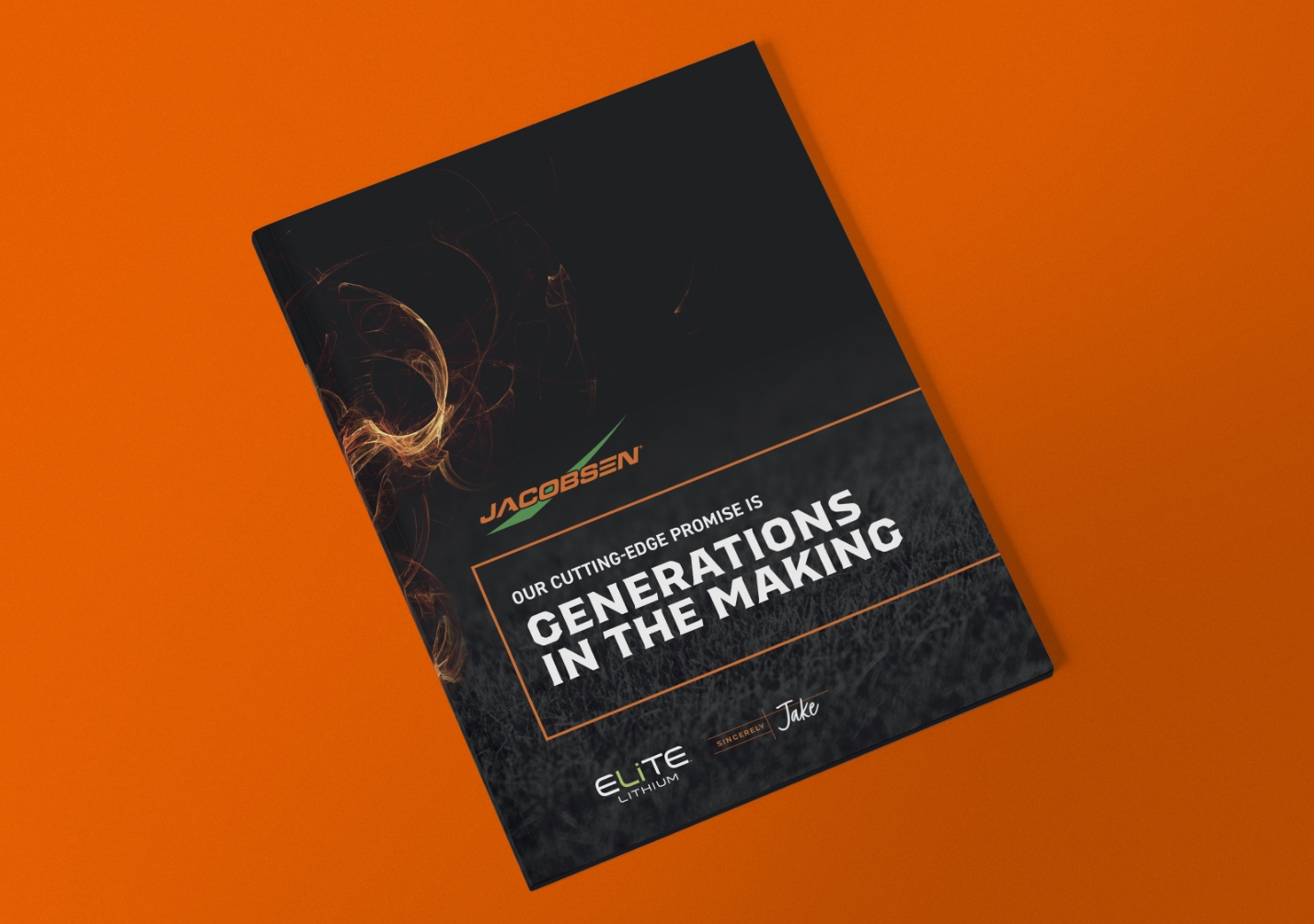 Image of a Jacobsen folder on an orange background