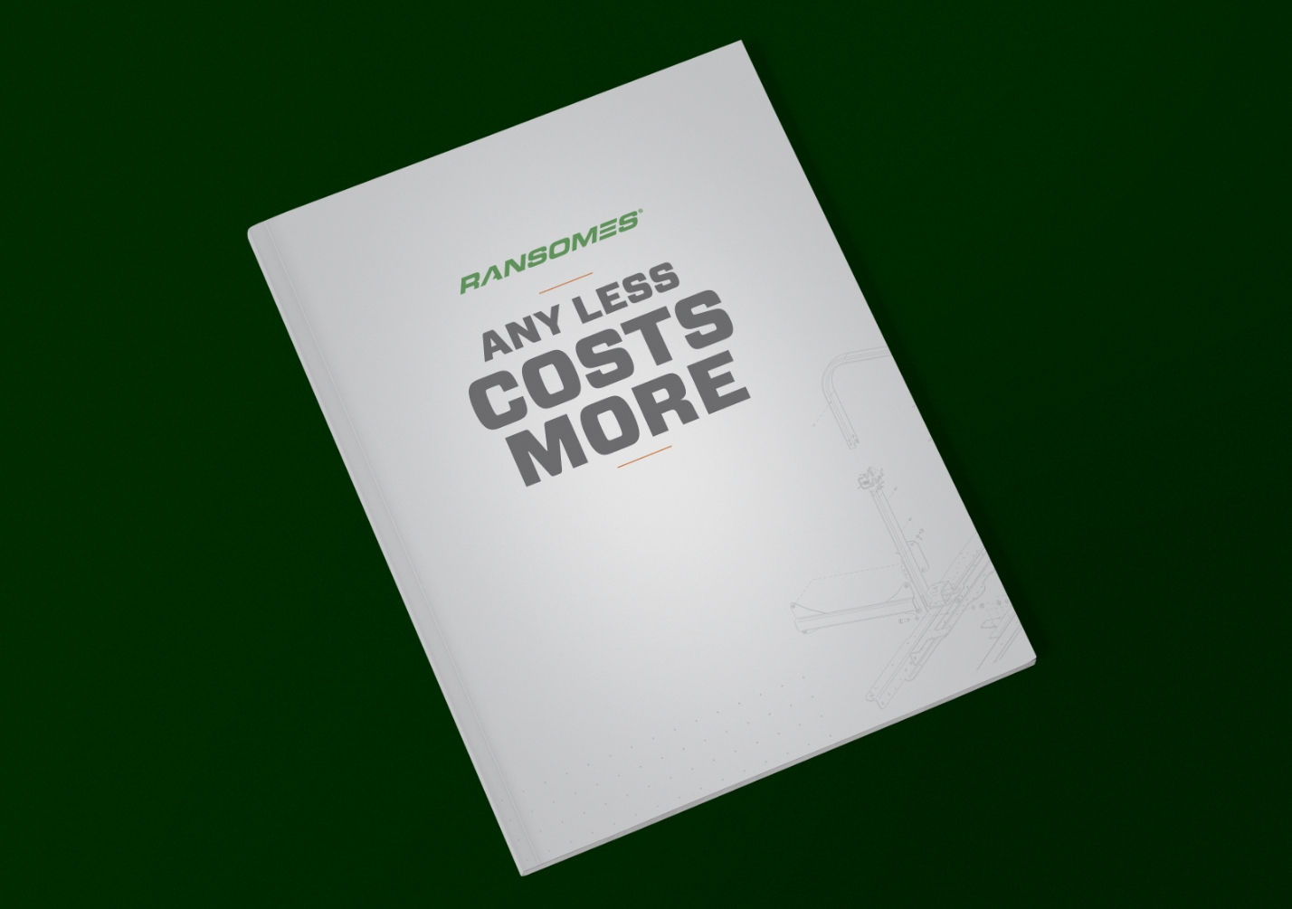 Image of a Ransomes folder on a green background