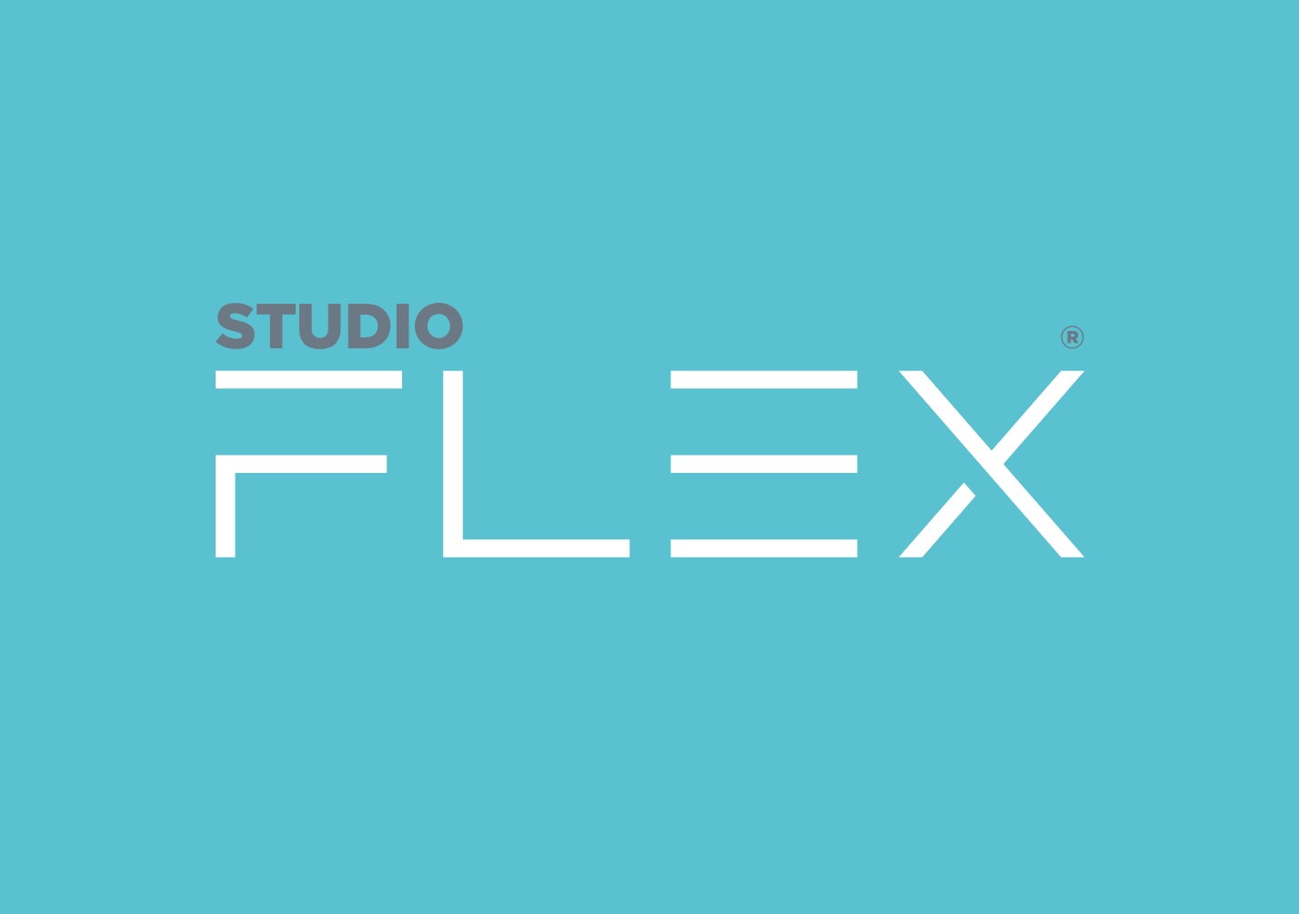 Studio Flex logo on a blue background