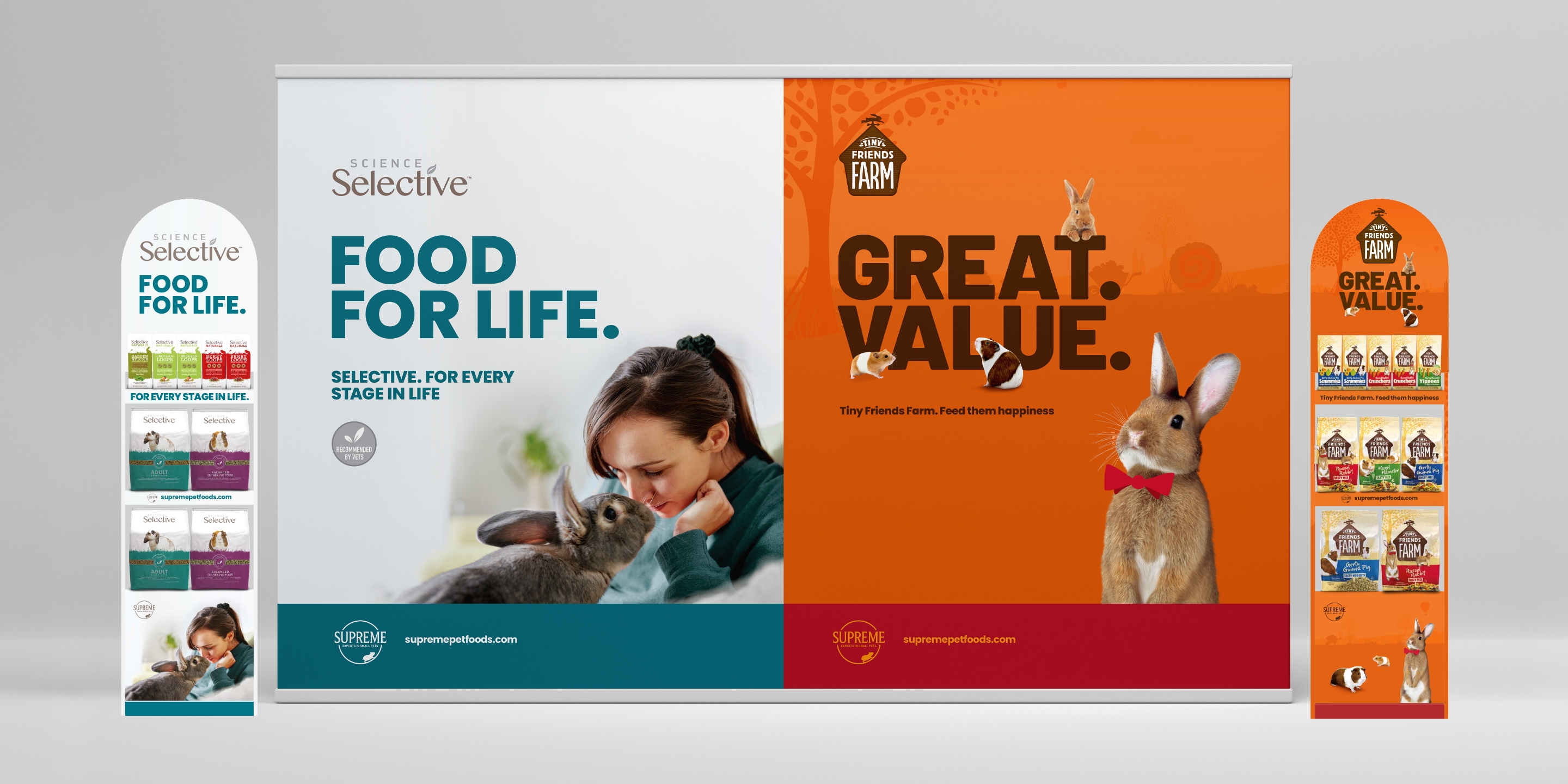 Exhibition stands on a grey background