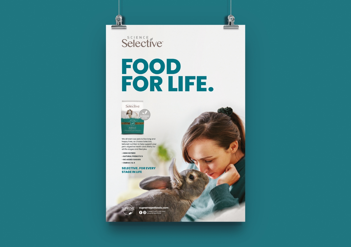 Supreme Petfoods advertising on a green background